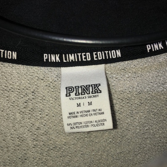 PINK Victoria’s Secret limited edition sweatshirt black/gray medium quarter zip​ - Picture 3 of 6